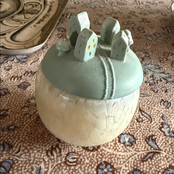 Anthropologie Capri blue reverse snow globe confetti candle cashmere vanilla